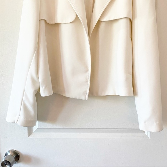 LANE BRYANT White Infinite Stretch Crop Trench Coat Jacket - Picture 4 of 11